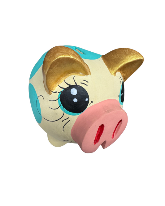 Alcancía Cerdito Pintado a Mano