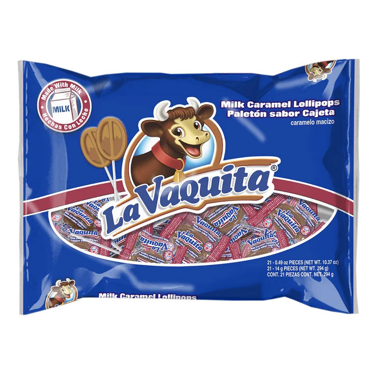 La Vaquita Milk Caramel Lollipops (Paletón Sabor Cajeta) – 21 Pieces