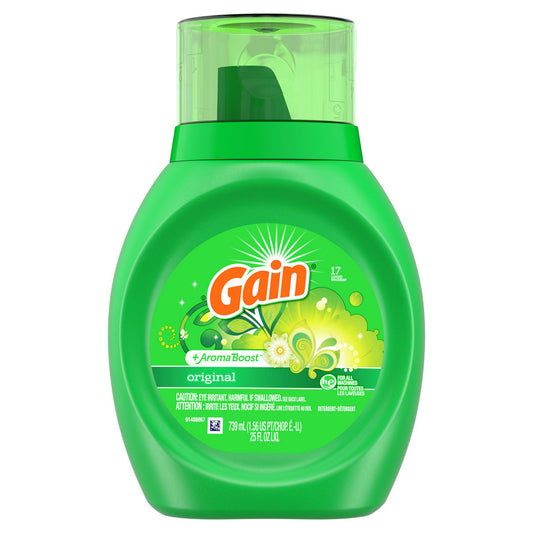 Gain Original Liquid Laundry Detergent with AromaBoost – 25 fl oz (739 ml)