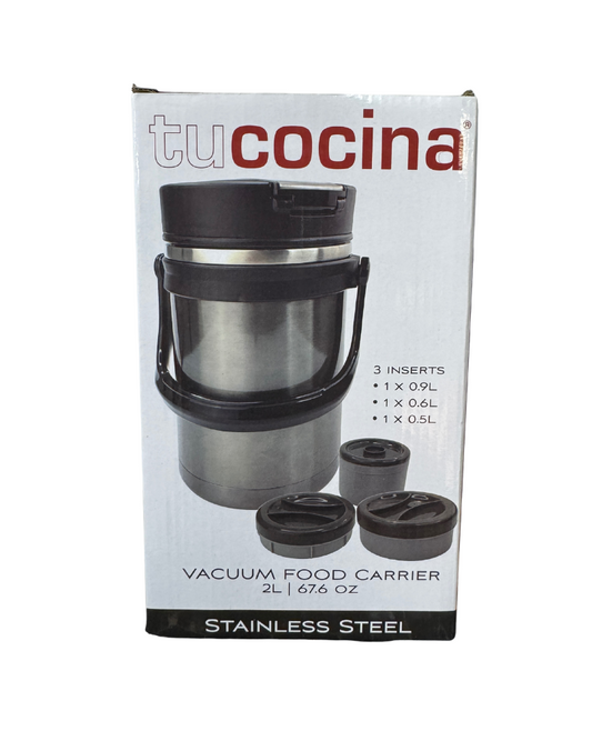 TuCocina® - Portacomida al Vacío de Acero Inoxidable (2L | 67.6 oz)
