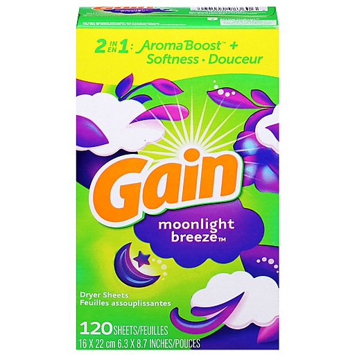 Gain Dryer Sheets – Moonlight Breeze (120 Count)