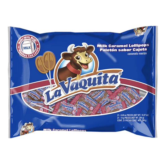 La Vaquita Milk Caramel Lollipops (Paletón Sabor Cajeta) – 21 Pieces