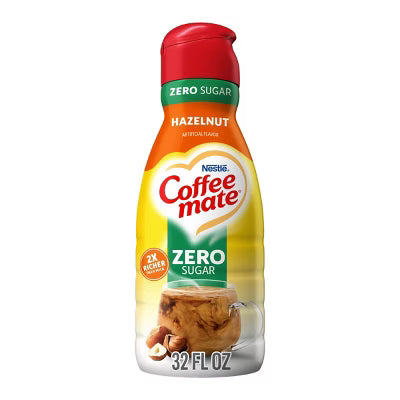 Coffee Mate - HazelNut Creamer Liquid Zero Sugar 32 OZ. BOTTLE