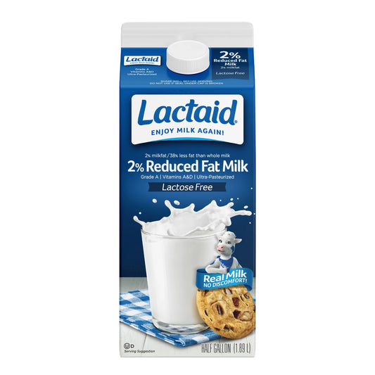 Lactaid Leche 2% Reducida en Grasa – ½ Galón (64 fl oz / 1.89 L)