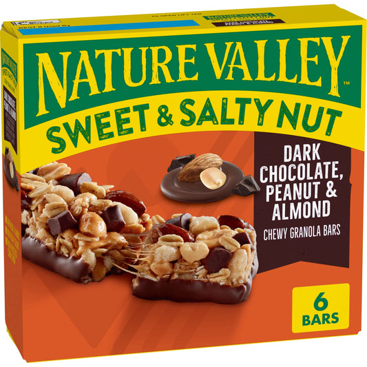 Nature Valley Sweet &amp; Salty Nut Bars – Dark Chocolate, Peanut &amp; Almond – 6 Pack