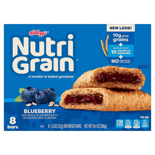 Nutri-Grain Barras de Desayuno – Arándano – Paquete de 8
